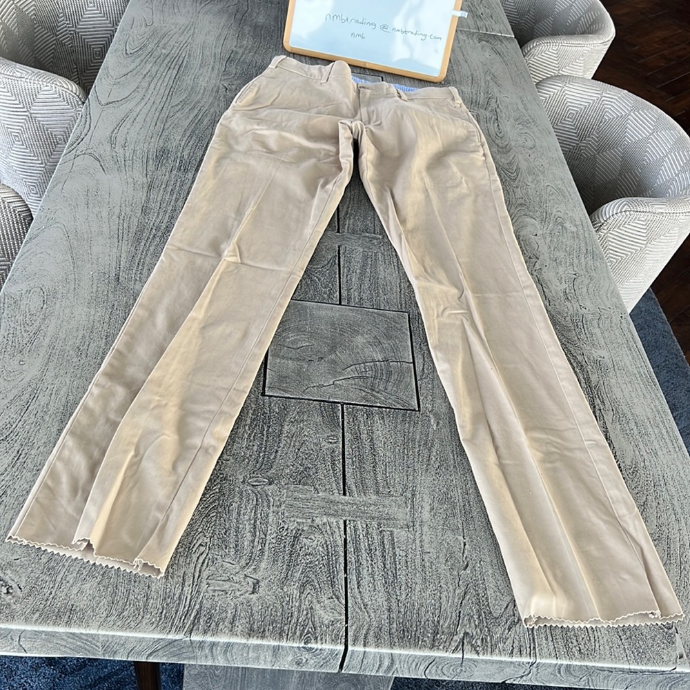 Frank’s made in USA 🇺🇸 trim fit plain front long inseam unhemmed khaki pants